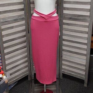 Women's Cross Waist Rib-Knit Midi Skirt | Future Collective | X Large